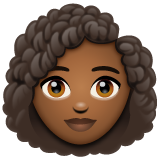 Woman: Curly Hair: Medium-Dark Skin Tone on WhatsApp
