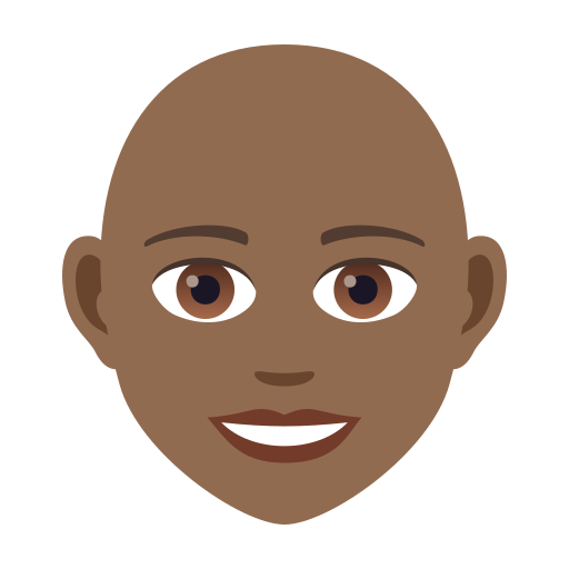 Woman: Bald: Medium-Dark Skin Tone on JoyPixels