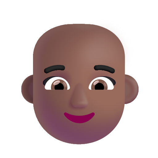 Woman: Bald: Medium-Dark Skin Tone on Microsoft 3D