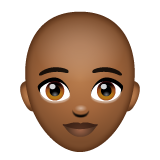 Woman: Bald: Medium-Dark Skin Tone on WhatsApp