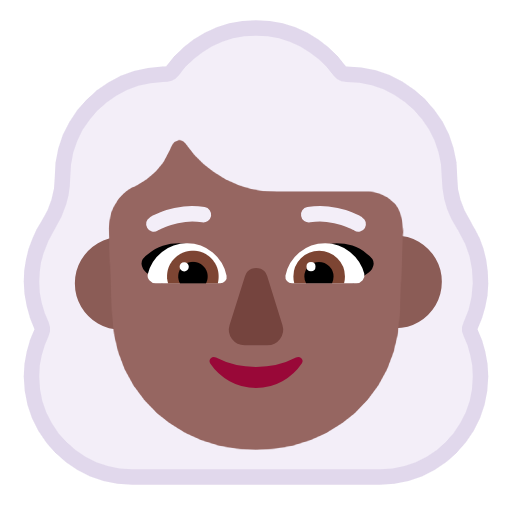 Woman: White Hair: Medium-Dark Skin Tone on Microsoft Fluent