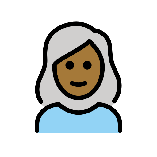 Woman: White Hair: Medium-Dark Skin Tone on OpenMoji