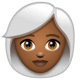 Woman: White Hair: Medium-Dark Skin Tone on WhatsApp