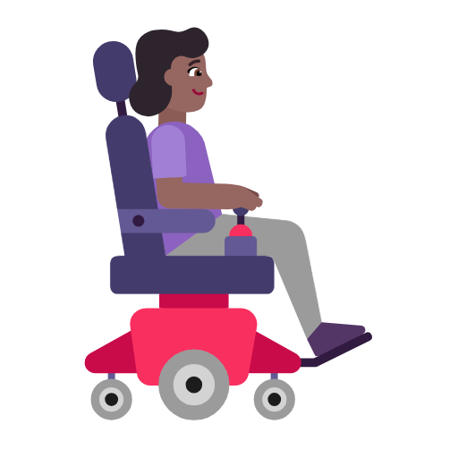 Woman In Motorized Wheelchair Facing Right: Medium-Dark Skin Tone on Microsoft Fluent