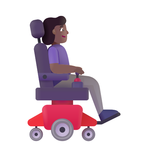Woman In Motorized Wheelchair Facing Right: Medium-Dark Skin Tone on Microsoft 3D