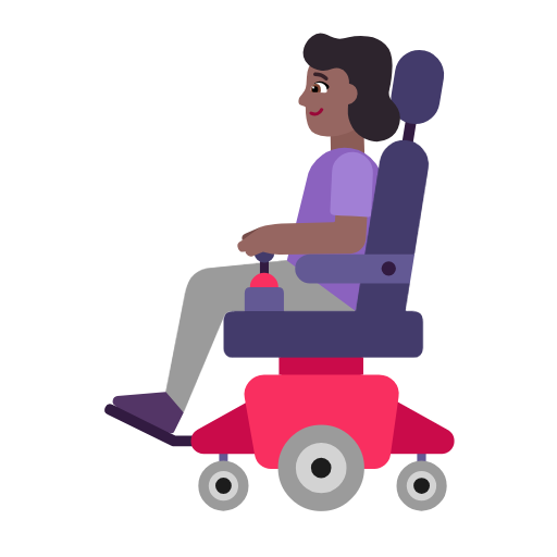 Woman In Motorized Wheelchair: Medium-Dark Skin Tone on Microsoft Fluent