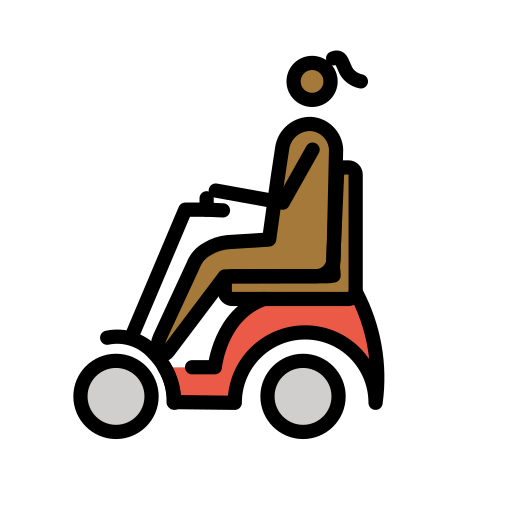 Woman In Motorized Wheelchair: Medium-Dark Skin Tone on OpenMoji