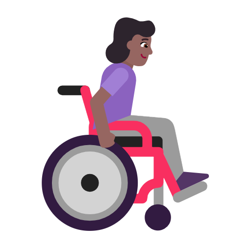 Woman In Manual Wheelchair Facing Right: Medium-Dark Skin Tone on Microsoft Fluent