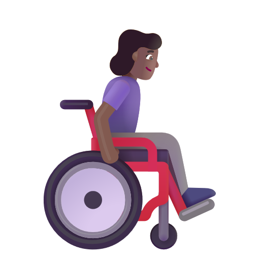 Woman In Manual Wheelchair Facing Right: Medium-Dark Skin Tone on Microsoft 3D