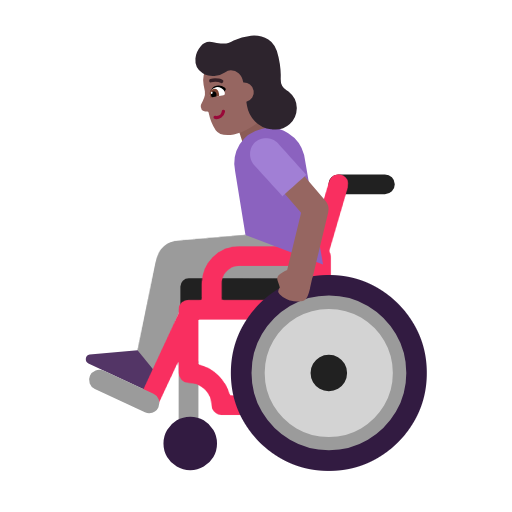 Woman In Manual Wheelchair: Medium-Dark Skin Tone on Microsoft Fluent