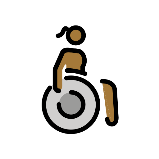 Woman In Manual Wheelchair: Medium-Dark Skin Tone on OpenMoji