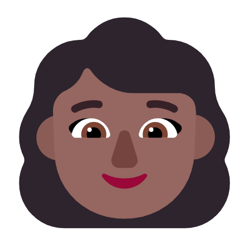 Woman: Medium-Dark Skin Tone on Microsoft Fluent