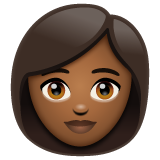 Woman: Medium-Dark Skin Tone on WhatsApp