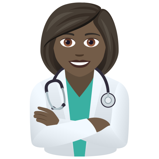 Woman Health Worker: Dark Skin Tone on JoyPixels