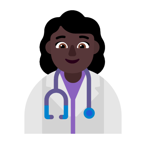 Woman Health Worker: Dark Skin Tone on Microsoft Fluent