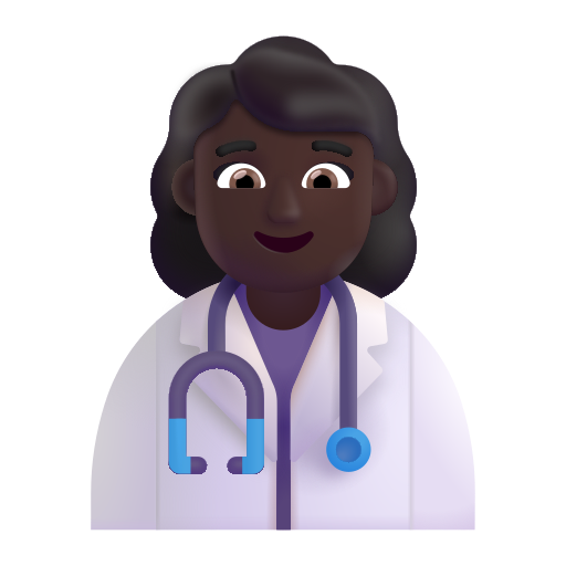 Woman Health Worker: Dark Skin Tone on Microsoft 3D