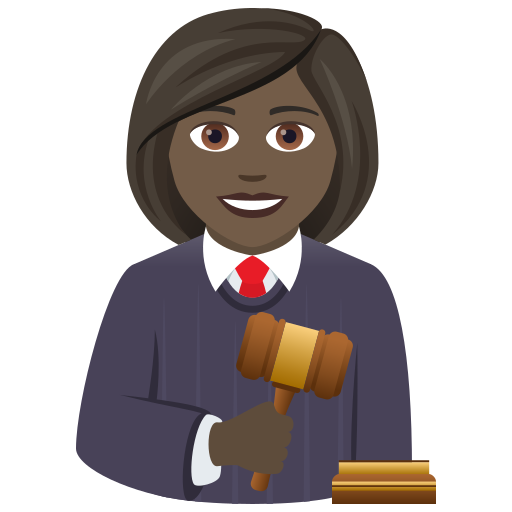Woman Judge: Dark Skin Tone on JoyPixels