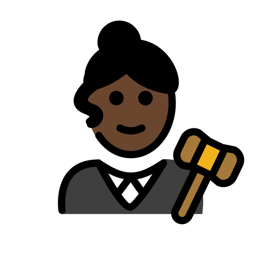 Woman Judge: Dark Skin Tone on OpenMoji