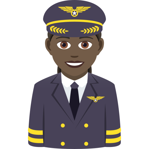 Woman Pilot: Dark Skin Tone on JoyPixels