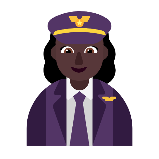 Woman Pilot: Dark Skin Tone on Microsoft Fluent