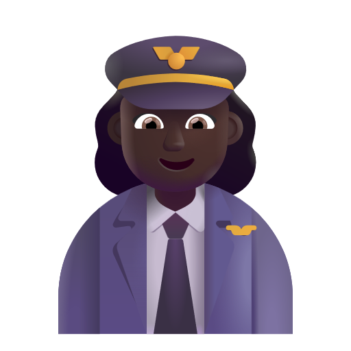 Woman Pilot: Dark Skin Tone on Microsoft 3D