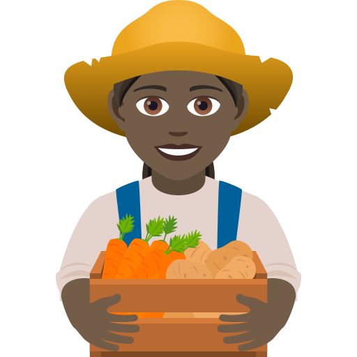 Woman Farmer: Dark Skin Tone on JoyPixels