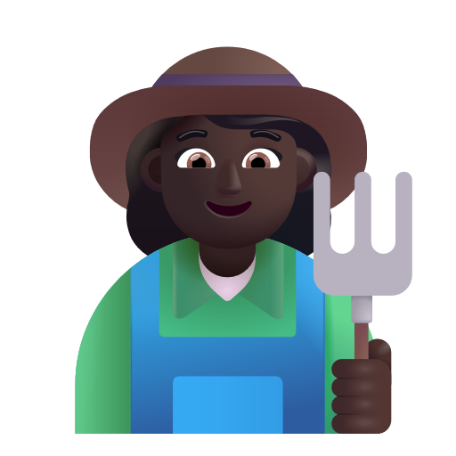 Woman Farmer: Dark Skin Tone on Microsoft 3D