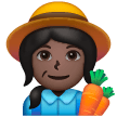 Woman Farmer: Dark Skin Tone on Samsung