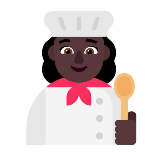 Woman Cook: Dark Skin Tone on Microsoft Fluent
