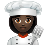 Woman Cook: Dark Skin Tone on WhatsApp