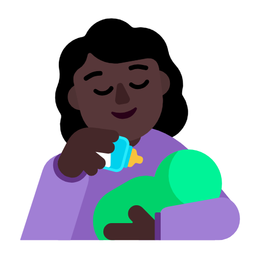 Woman Feeding Baby: Dark Skin Tone on Microsoft Fluent