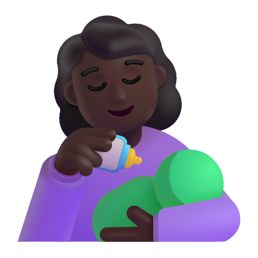 Woman Feeding Baby: Dark Skin Tone on Microsoft 3D