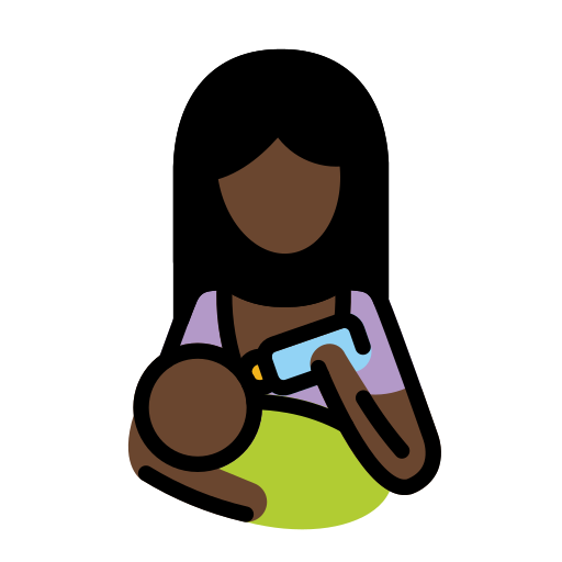 Woman Feeding Baby: Dark Skin Tone on OpenMoji