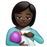 Woman Feeding Baby: Dark Skin Tone on WhatsApp