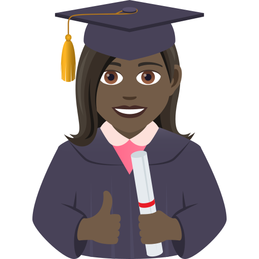 Woman Student: Dark Skin Tone on JoyPixels