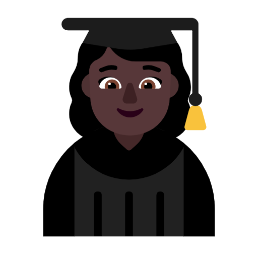 Woman Student: Dark Skin Tone on Microsoft Fluent