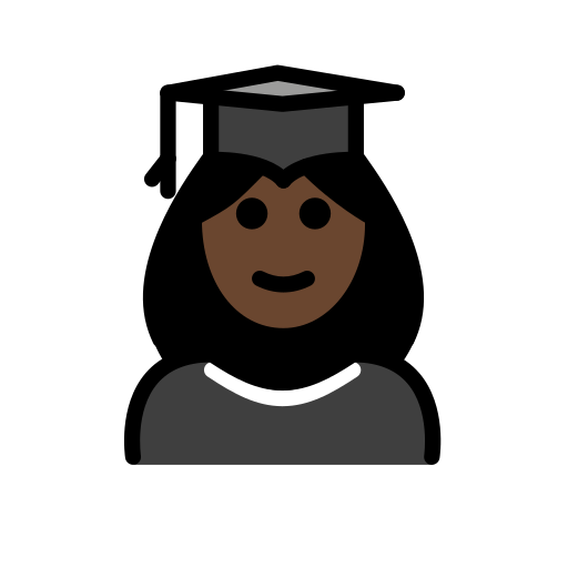 Woman Student: Dark Skin Tone on OpenMoji