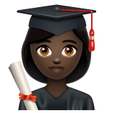Woman Student: Dark Skin Tone on WhatsApp