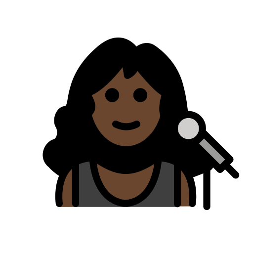 Woman Singer: Dark Skin Tone on OpenMoji