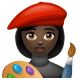 Woman Artist: Dark Skin Tone on WhatsApp