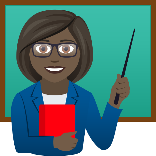 Woman Teacher: Dark Skin Tone on JoyPixels