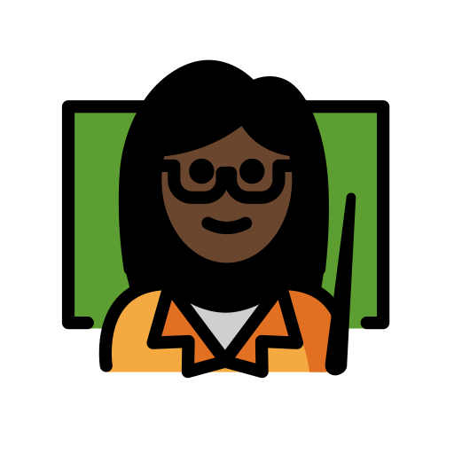 Woman Teacher: Dark Skin Tone on OpenMoji