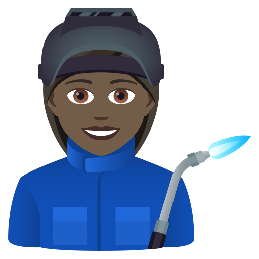 Woman Factory Worker: Dark Skin Tone on JoyPixels