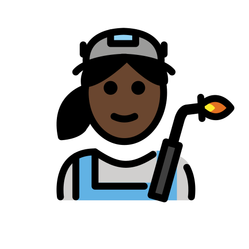Woman Factory Worker: Dark Skin Tone on OpenMoji