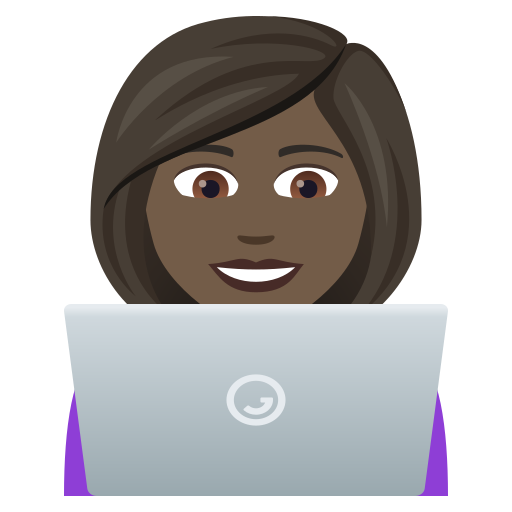 Woman Technologist: Dark Skin Tone on JoyPixels