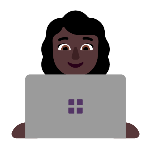 Woman Technologist: Dark Skin Tone on Microsoft Fluent