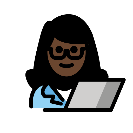 Woman Technologist: Dark Skin Tone on OpenMoji