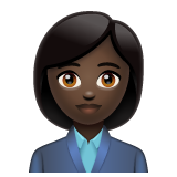 Woman Office Worker: Dark Skin Tone on WhatsApp