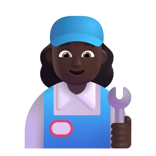 Woman Mechanic: Dark Skin Tone on Microsoft 3D