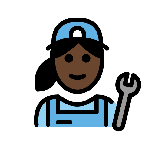 Woman Mechanic: Dark Skin Tone on OpenMoji